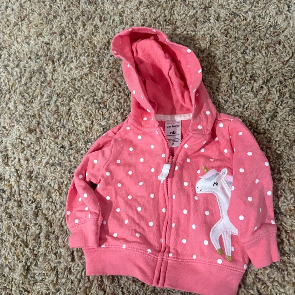 Carter's Pink Hoodie with Giraffe Design